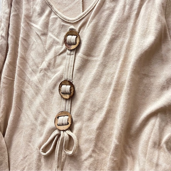 Beyond Capri Italian Lagenlook Tunic Top Boho Buckle Front OS - Picture 6 of 9